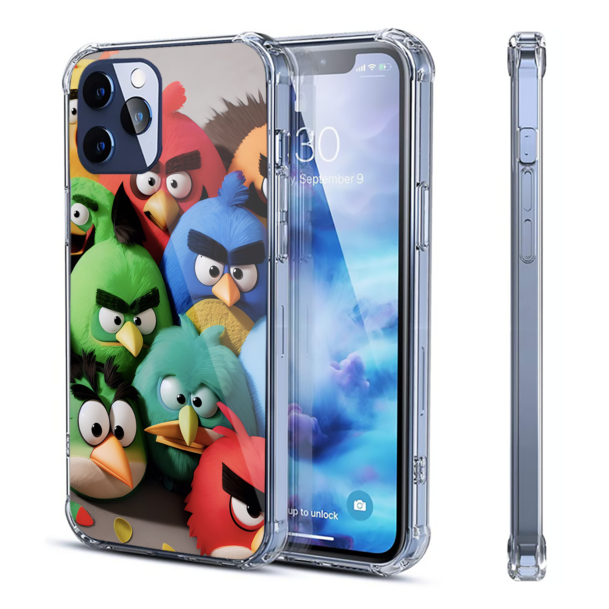 （画像用） Angry Birds アングリーバード 【iPhone 12シリーズ対応】透明スマホケース（クリアソフトケース）